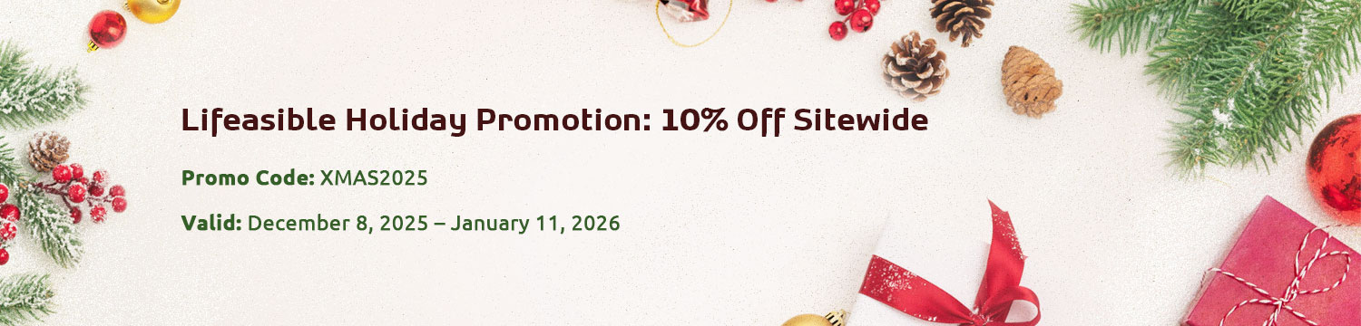 Lifeasible Holiday Promotion: 10% Off Sitewide